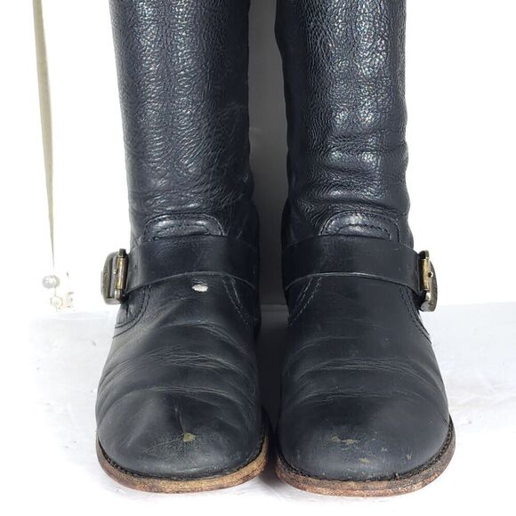 Frye Women's Veronica Slouch US 8,5B Black Leather PullOn Tall Riding Boots - Picture 5 of 16